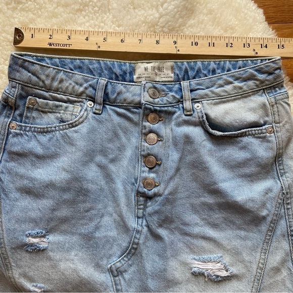 We the Free Denim A-line Mini Skirt in Light Denim - Picture 5 of 8